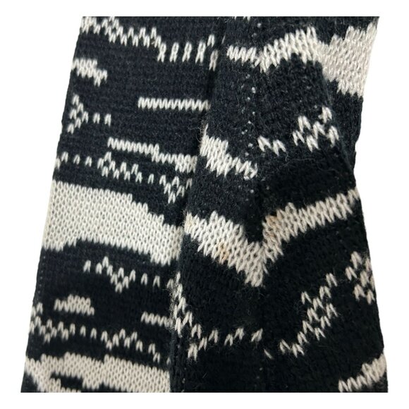 Vintage Y2K Black White Oversized Tiger Sweater Knit Retro Crewneck Italy Chunky - Picture 9 of 13